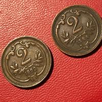 Monete  2 Heller austriaci del 1893 / 1900