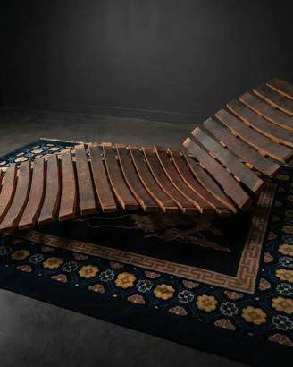 Chaise Longue in Doghe di Legno Curvato