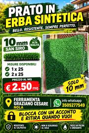 Prato sintetico 10mm fino al 31 ottobre 