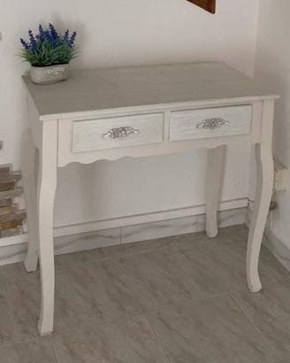Consolle d'ingresso shabby chic bianca