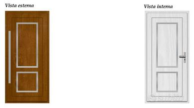 Porta di ingresso in PVC bicolore 990 x 2380 mm