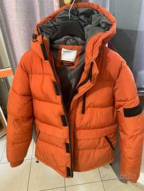 Piumino Bershka uomo arancione con cappuccio