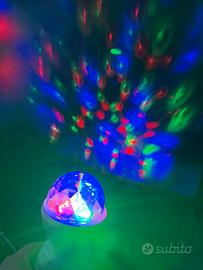 Lampada Led disco rgb rotante effetto luci party