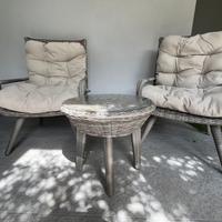 set giardino poltrone  e tavolino in rattan