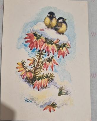 cartolina Artistica pittore dipingente con bocca