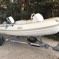Carrello gommone Ellebi e motore Evinrude 15