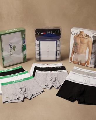 Boxer tripack per uomo lacoste calvin tommy