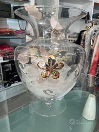 Vaso cristallo e argento