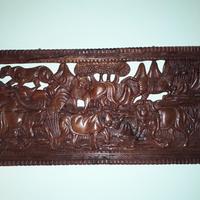 🟠 Quadro Africano in legno intagliato a mano 