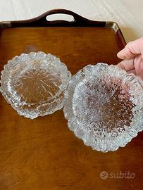 Coppia di portaceneri design anni 70 vetro littala