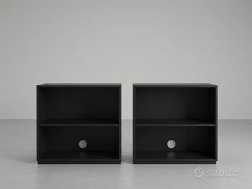Coppia Librerie Basse da Ufficio Porta TV Monitor