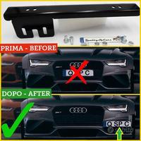 Portatarga Anteriore Auto laterale in Acciaio NERO