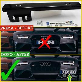 Portatarga Anteriore Auto laterale in Acciaio NERO