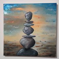 Quadro moderno e colorato Stone balancing