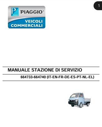 MANUALE D'OFFICINA PIAGGIO QUARGO E PORTER 