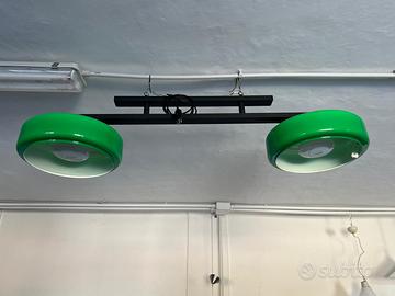 Lampadario doppio verde per biliardo, pub e taver
