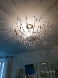 lampadario in ottone e cristallo 