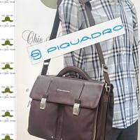 PIQUADRO CARTELLA LINK pelle e tessuto marrone 