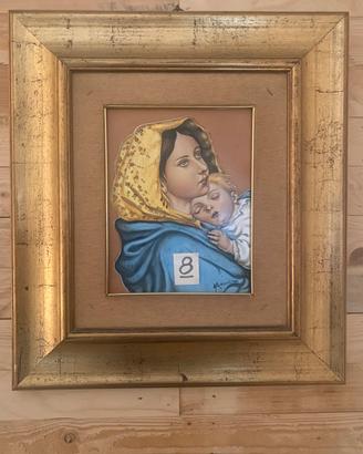 Quadro in ceramica - Madonna con bambino