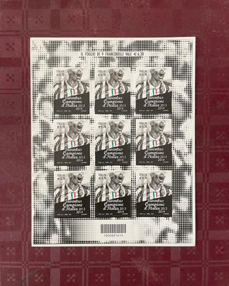 Foglio 9 francobolli scudetto Juve 2013 14