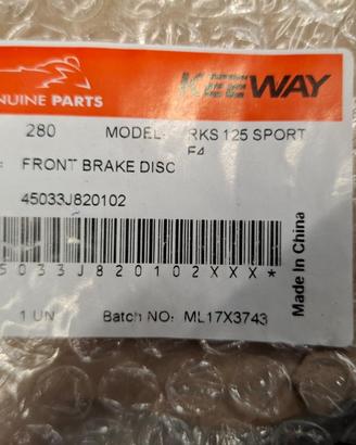 DISCO FRENO ANTERIORE KEEWAY RKS 125 SPORT