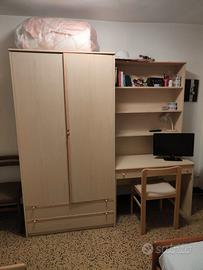 CAMERETTA PER RAGAZZI IN LEGNO CHIARO