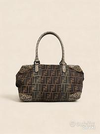 Fendi monogram borsa a spalla mano vintage tela 