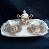 Capodimonte Servizio Caffè per due Oro