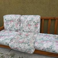 DIVANO TELAIO LEGNO MASSICCIO 3 POSTI + 2 POSTI