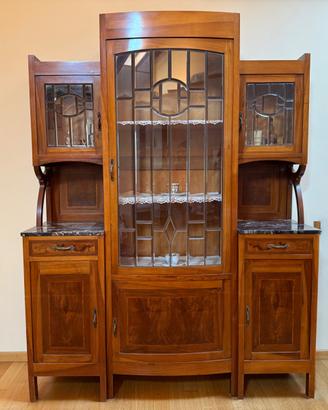 Credenza LEGNO MASSELLO con vetrine del 1920