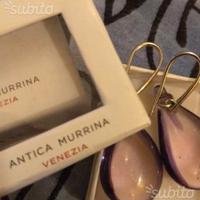 orecchini Murrina di Venezia color lavanda 