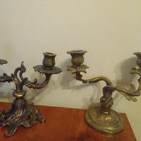 Coppia di candelabri in stile Luigi XV in ottone