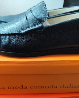 Mocassini Valleverde uomo in vitello nero 