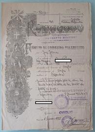 Foglio di Congedo ill. -militare classe 1905