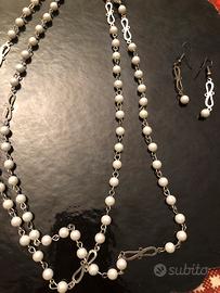 Collana lunga + orecchini ( x buco) bigiotteria
