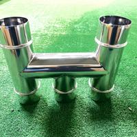 Terminale ad H Base Tonda Canna Fumaria Acciaio