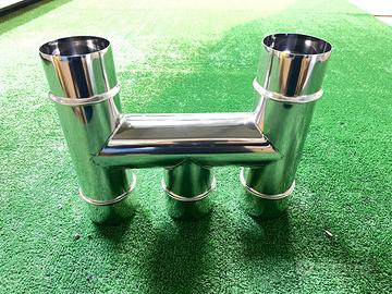 Terminale ad H Base Tonda Canna Fumaria Acciaio