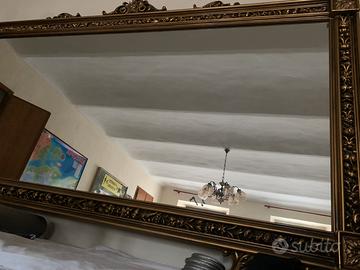 Specchio cornice legno intarsiato