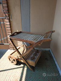 carrello portavivande teak