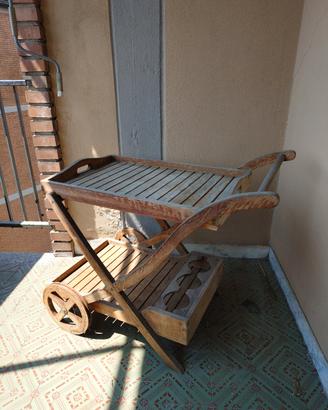 carrello portavivande teak