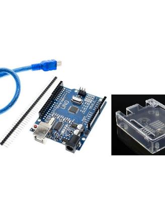 Scheda uno r3 compatibile arduino +  case cavo usb