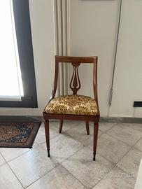 6 sedie in legno massello stile impero neoclassico