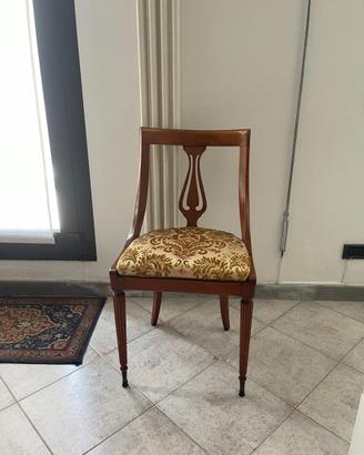 6 sedie in legno massello stile impero neoclassico