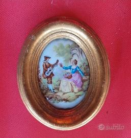 antico quadretto Fragonard vintage 
corteggiamento