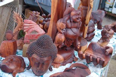 Statue Sculture Indiane in legno di teak