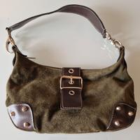 Borsa tracolla mezzaluna pelle scamosciata verde