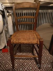 Sedia impagliata vintage
