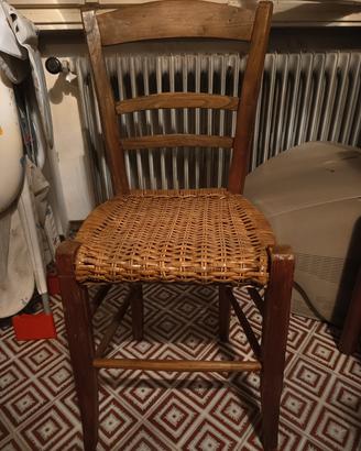 Sedia impagliata vintage