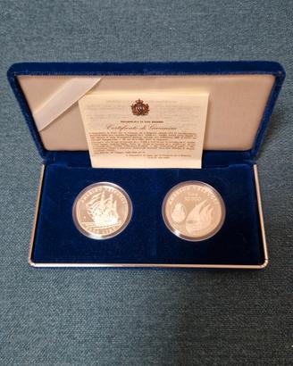 5000 e 10000 Lire Argento 1995 Amerigo Vespucci