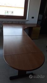 Scrivania angolare con cassettiera
